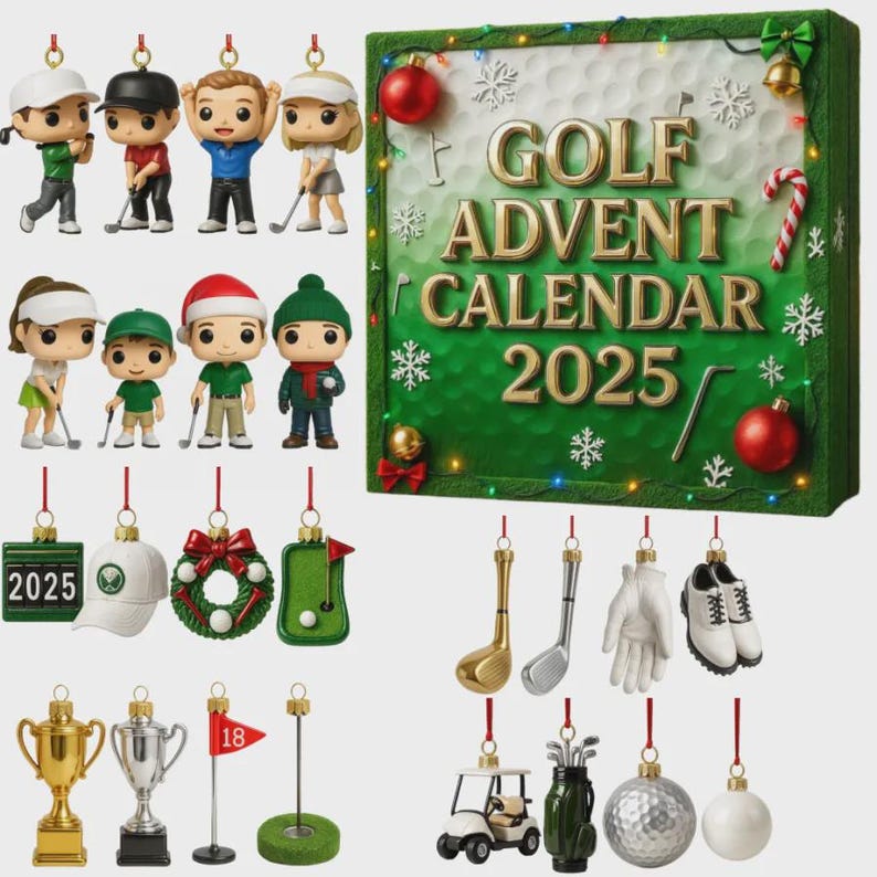 Golf Advent Calendar 2025 24 Day Mini Golfer  Golf Themed Ornament Christmas Countdown Gift 1763693827252.jpg