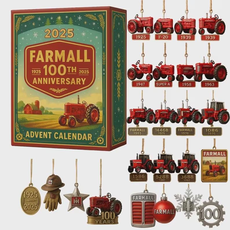 Advent Calendar 2025 Farmall 100th Anniversary Vintage Tractor Christmas Gift Farm Equipment Collector Ornament Set For Dad 1763699615753.jpg