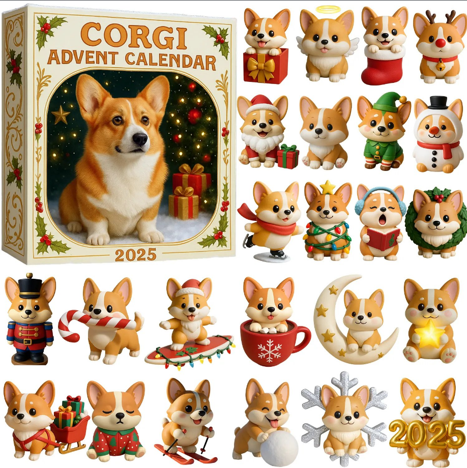 Corgi Christmas Advent Calendar 2025 24 Ornaments Inside 1763708239795.png