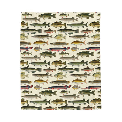 Vintage Freshwater Gamefishing Blanket  Cabin Lodge Blanket  Soft Velveteen Plush Blanket  Toddler Comfy Throw  Bass Catfish Blanket 1763712117644.jpg