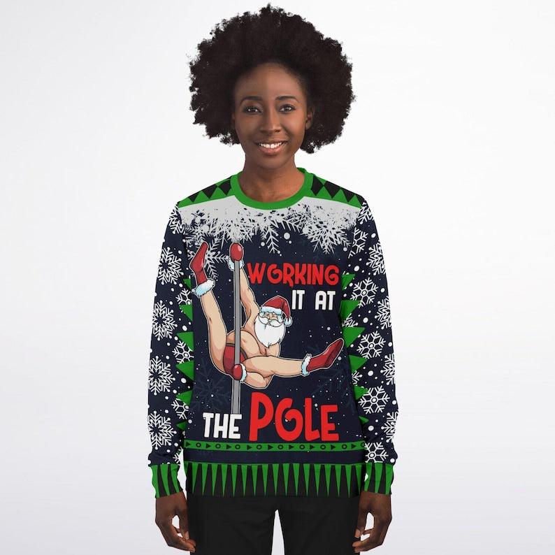 Funny Santa Pole Dancing Ugly Christmas Sweatshirt Tacky Xmas Humor Dirty Adult Humor 1763713390355.jpg