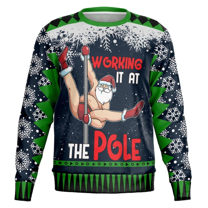 Funny Santa Pole Dancing Ugly Christmas Sweatshirt Tacky Xmas Humor Dirty Adult Humor 1763713390402.jpg