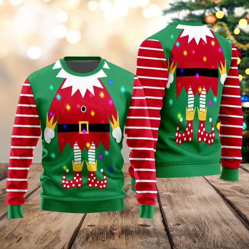 E L F Costume Ugly Christmas Sweater Funny Xmas Sweatshirt Xmas Holiday Jumper Xmas Party Pullover Christmas Gift For Kid Adults 1763713583799.jpg
