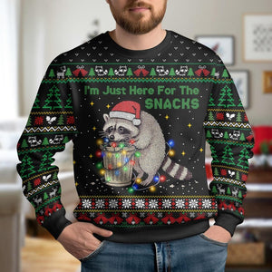 Christmas Raccoon Ugly Sweater Funny Snack Lover Print Sweater Xmas Sweater Holiday Gift 1763715350840.jpg