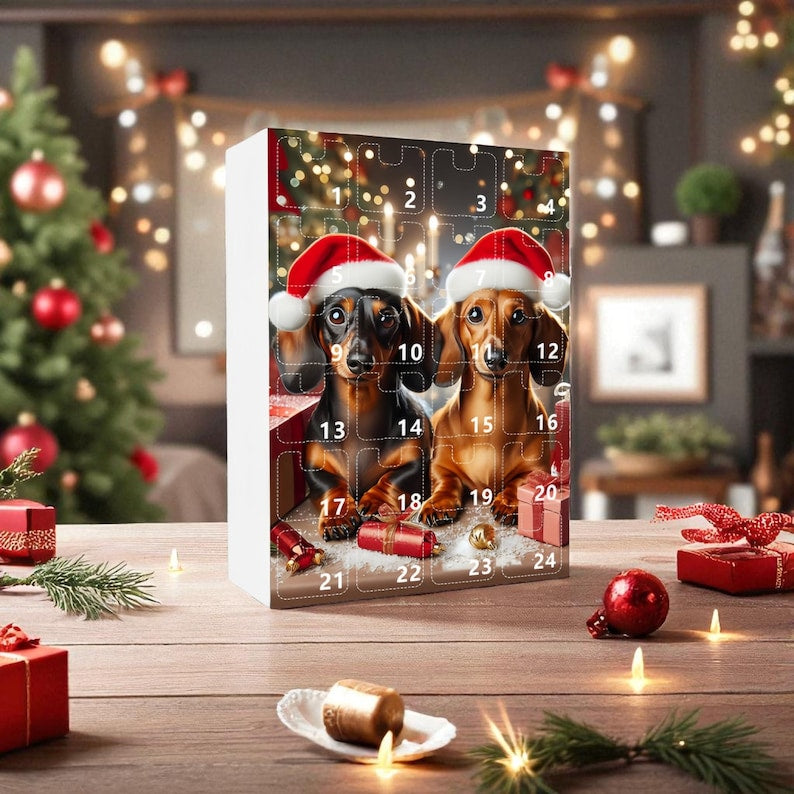 Dachshund Advent Calendar 2025 24 2d Acrylic Wiener Dog Christmas Ornaments 1763778325130.jpg