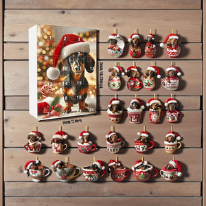 Dachshund Advent Calendar 2025 24 2d Acrylic Wiener Dog Christmas Ornaments 1763778325749.jpg