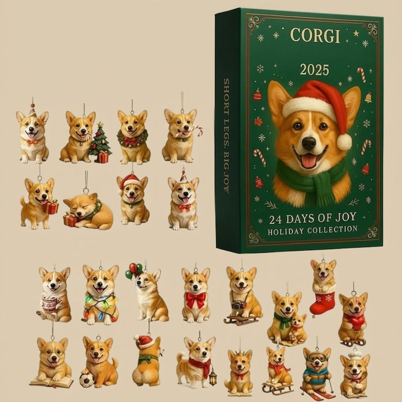Corgi Advent Calendar 24 Pcs 2d Acrylic Ornaments Christmas Countdown Hanging Decor Gift For Dog Lovers Cute Corgi Themed Gif 1763778415311.jpg