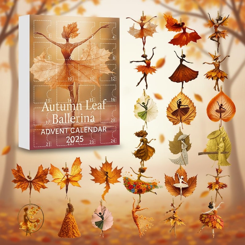 Fall Fairy Ballerina Advent Calendar 2025  24pcs Acrylic Leaf Dancer Ornaments  Autumn Home Decor  Ballet Gift For Women  Nature Lovers 1763778572569.jpg