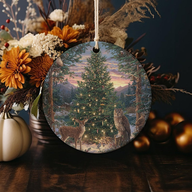 Wilderness Animal Christmas Ornament Deer  Owls Decorating Pine Tree Ceramic Woodland Holiday Decor 1763778697071.jpg