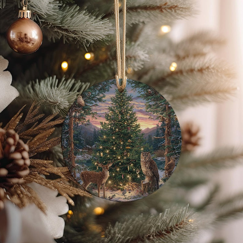 Wilderness Animal Christmas Ornament Deer  Owls Decorating Pine Tree Ceramic Woodland Holiday Decor 1763778697121.jpg