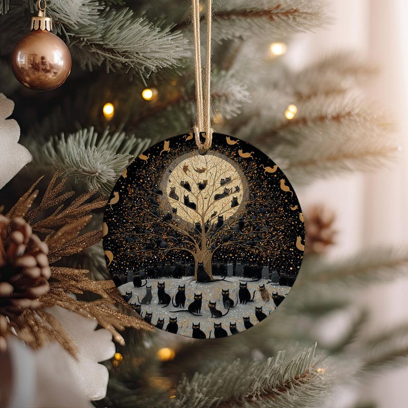 Black Cat Winter Solstice Ornament Ceramic Moonlit Tree D Cor Wiccan Yule Gift Gothic Holiday Hanging Decoration 1763778828673.jpg