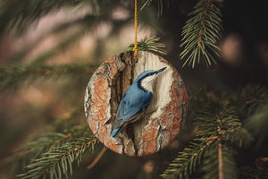Nuthatch Ceramic Christmas Ornament Handcrafted Woodland Bird Decoration 1763778905346.jpg