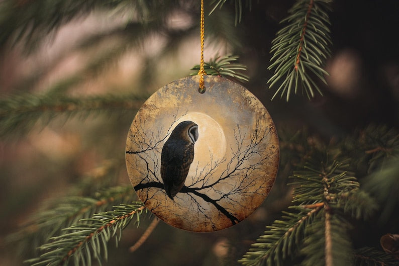 Barn Owl Ornament Full Moon Silhouette Ceramic Nature Gift 1763778978834.jpg