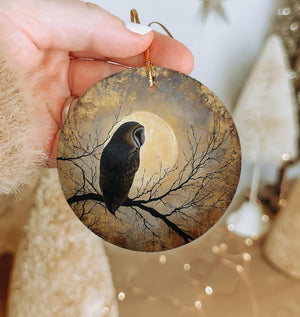 Barn Owl Ornament Full Moon Silhouette Ceramic Nature Gift 1763778978889.jpg