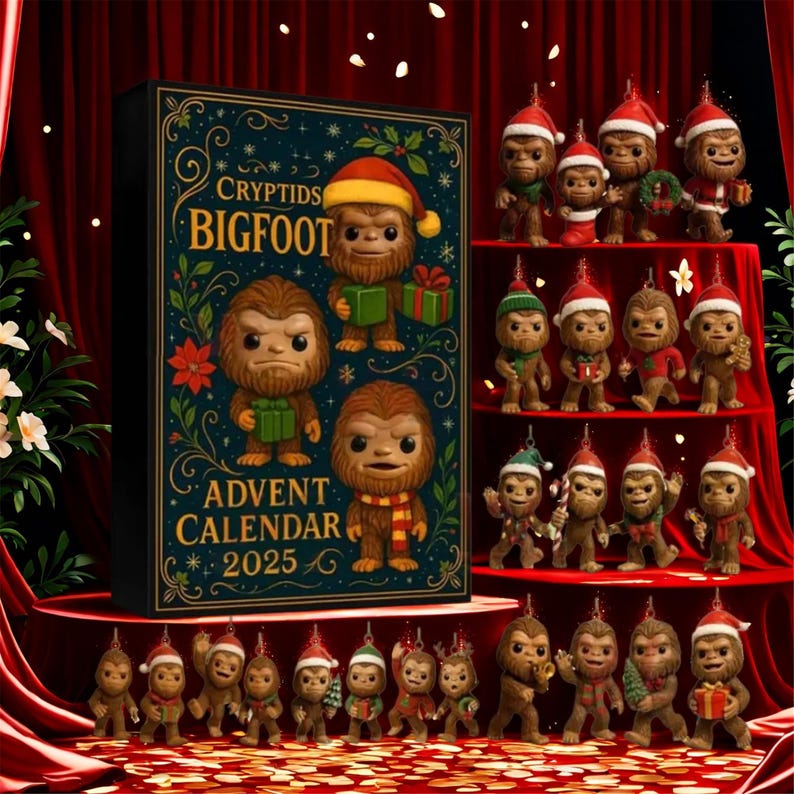 2025 Bigfoot Edition Advent Calendar 24 Unique Sasquatch Ornaments 2d Acrylic Pendent Christmas Calendar Countdownchristmas Gifts 1763779337326.jpg