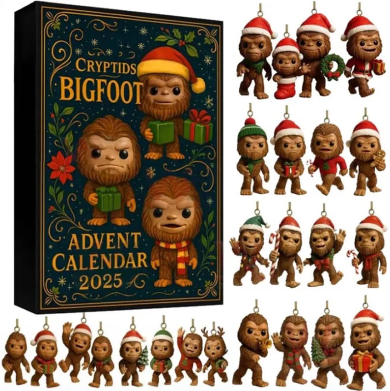 2025 Bigfoot Edition Advent Calendar 24 Unique Sasquatch Ornaments 2d Acrylic Pendent Christmas Calendar Countdownchristmas Gifts 1763779337335.jpg