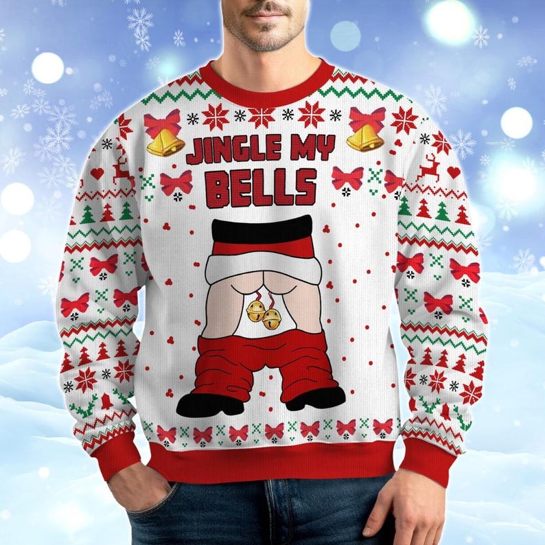 Jingle Balls Ugly Christmas Sweater Santa Claus Holiday Sweater Adult Humor Xmas Sweater Funny Christmas Sweatshirt Xmas Party Gift 1763780052210.jpg