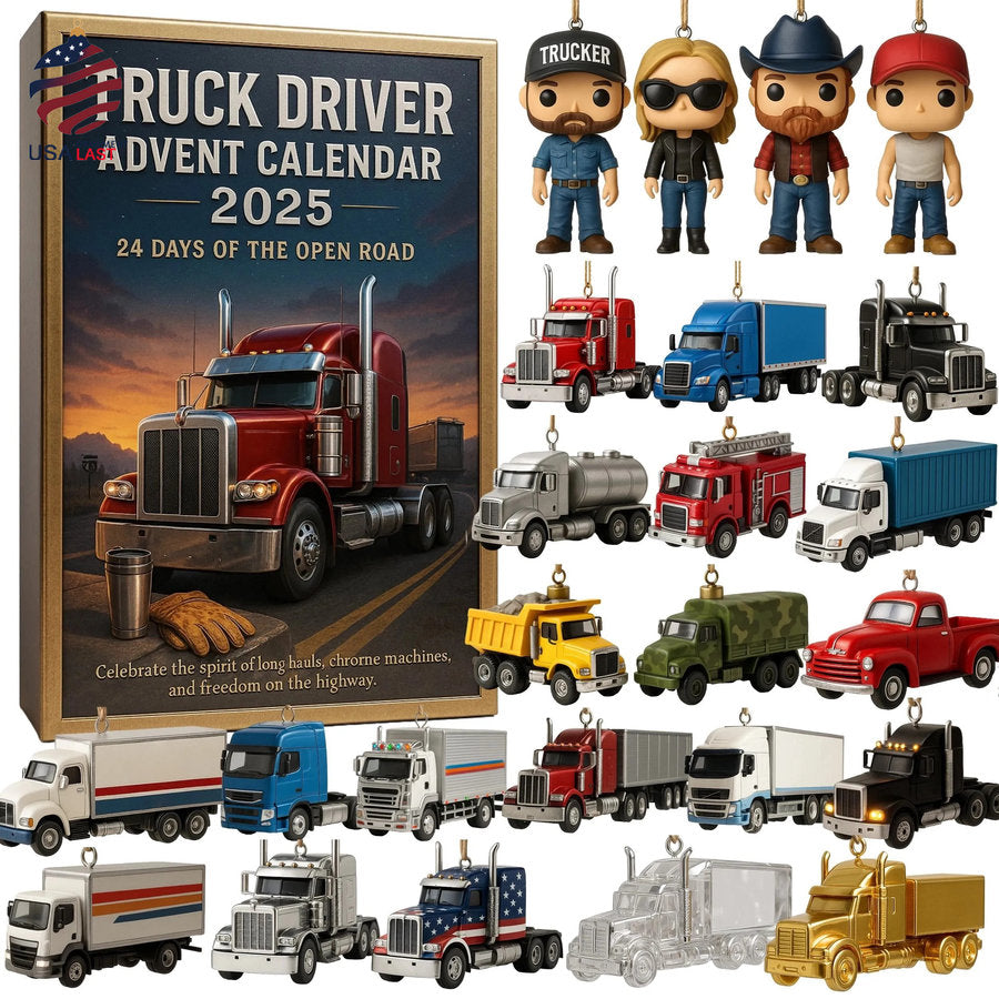 2025 Truck Driver Advent Calendar Truck Driver Advent Calendar 2025 Christmas Gift Box 24 Days Of The Open Road With Assorted Truck  Trucker Figurine Ornaments 1763782929783.jpg