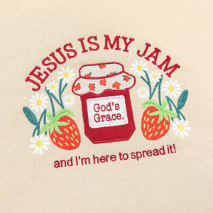 Jesus Is My Jam Embroidered Sweatshirt   Christian Gift For Mom Gods Grace Sweatshirt 1763786587050.jpg