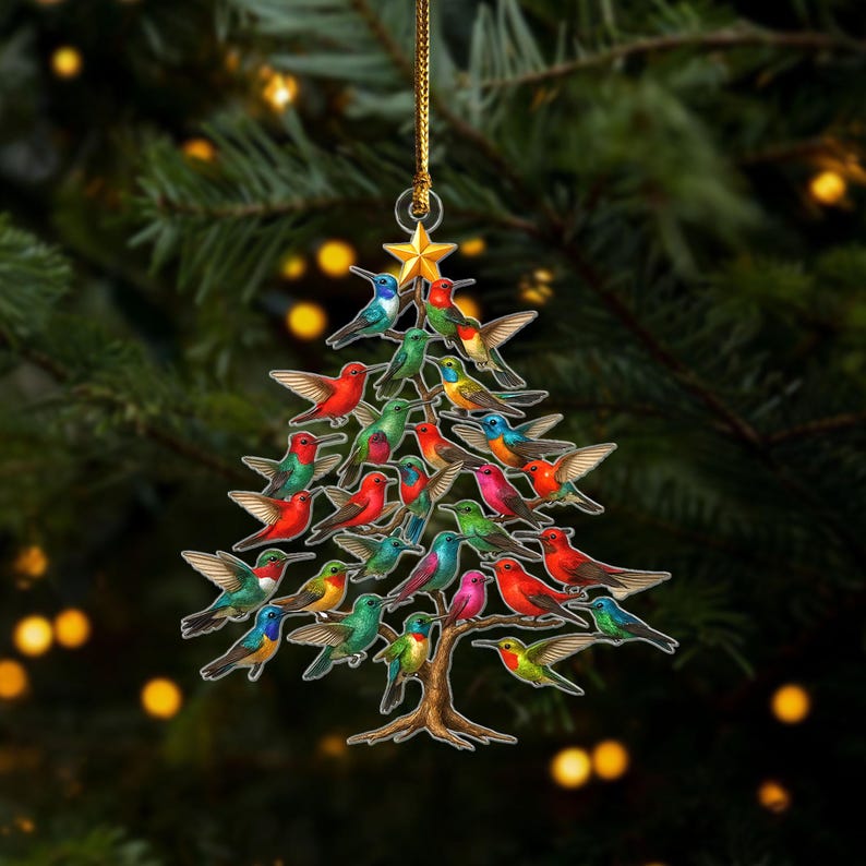 Hummingbird Christmas Tree Ornament Acrylic Bird Lover Gift 1763952426529.jpg