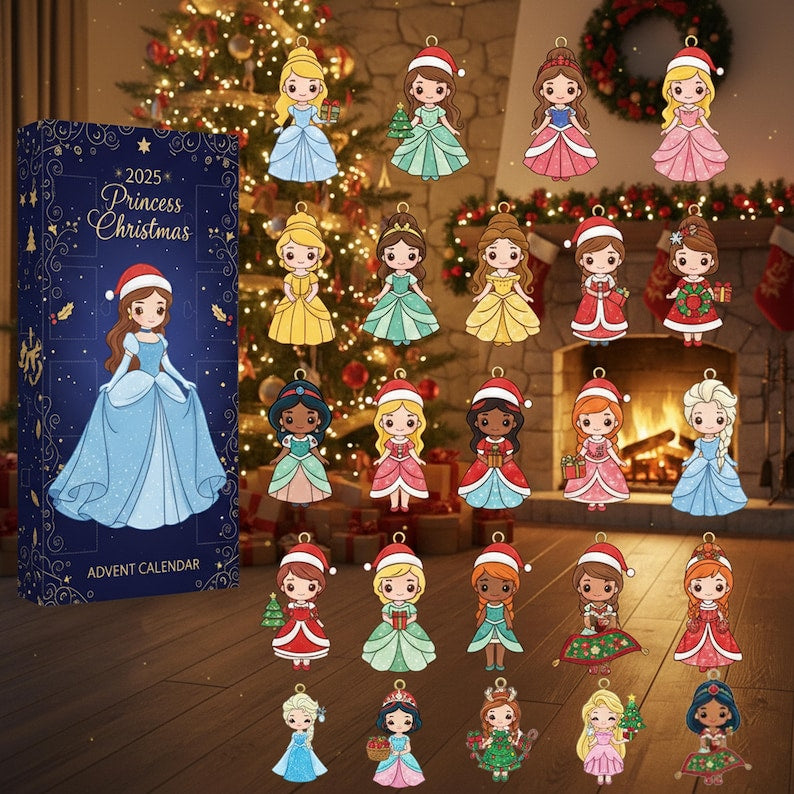 2025 Princess Christmas Advent Calendar Cute Princess Ornaments Christmas Countdown Gift For Kids Holiday Decoration Princess Lover Gift 1763970634339.jpg
