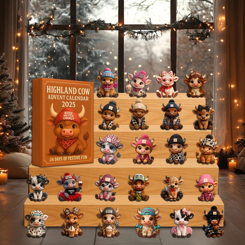 Highland Cow Advent Calendar 2025 Cute Mini Cow Figurines 24 Day Christmas Countdown Gift Holiday Decor For Kids  Cow Lover Unique Gift 1763977101484.jpg