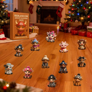 Highland Cow Advent Calendar 2025 Cute Mini Cow Figurines 24 Day Christmas Countdown Gift Holiday Decor For Kids  Cow Lover Unique Gift 1763977101500.jpg