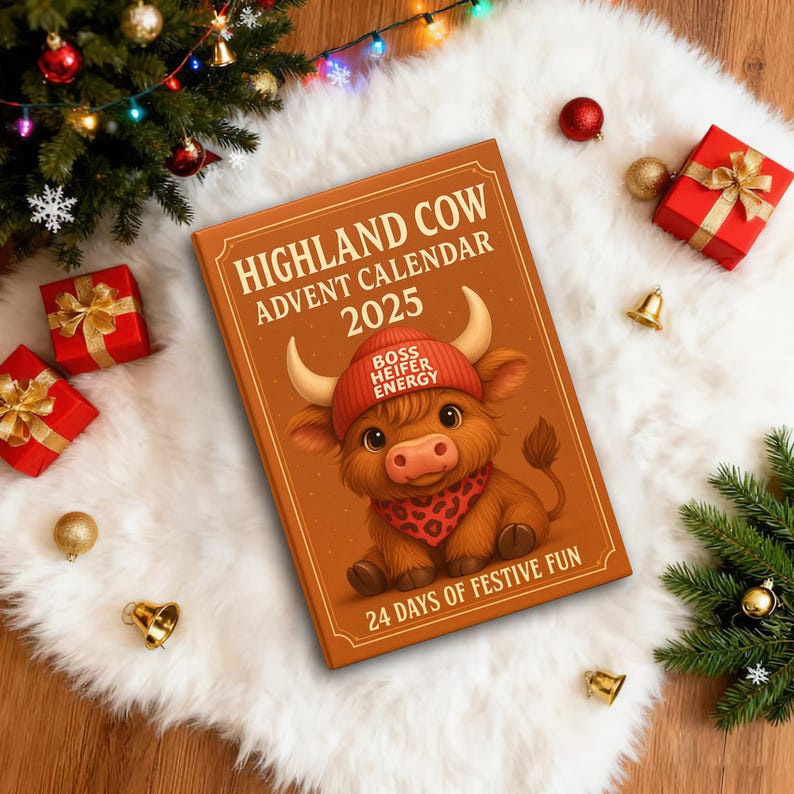 Highland Cow Advent Calendar 2025 Cute Mini Cow Figurines 24 Day Christmas Countdown Gift Holiday Decor For Kids  Cow Lover Unique Gift 1763977101574.jpg