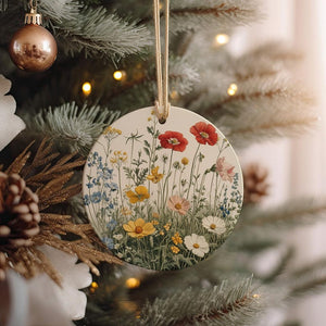 Botanical Ceramic Ornament Wildflower Illustration Handmade Decor Unique Gift Nature Lover Christmas Ornament Gift 1764055455526.jpg