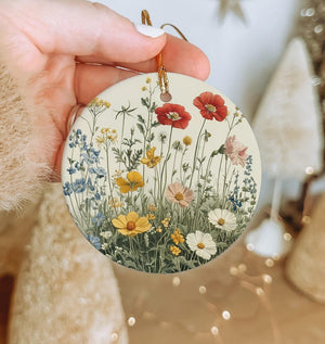Botanical Ceramic Ornament Wildflower Illustration Handmade Decor Unique Gift Nature Lover Christmas Ornament Gift 1764055455651.jpg