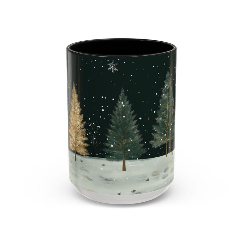 Beautiful Snowy Pine Forest Coffee Mug Christmas Forest Tea Cup Winter Holiday Ceramic Mug Festive Snowy Drinkware Holiday Season Classy Mug 1764058112621.jpg
