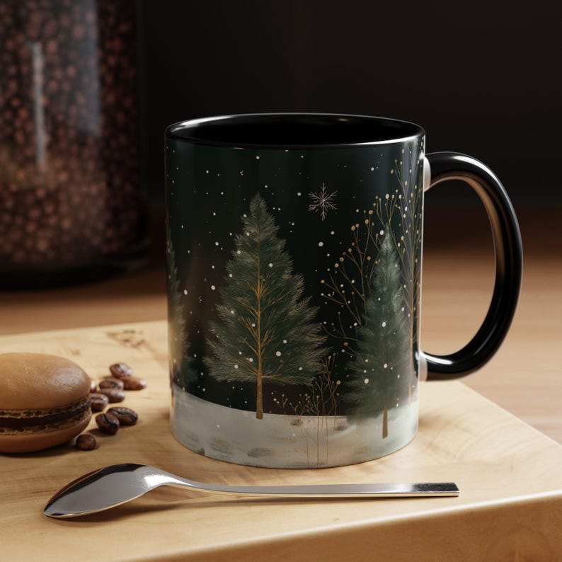 Beautiful Snowy Pine Forest Coffee Mug Christmas Forest Tea Cup Winter Holiday Ceramic Mug Festive Snowy Drinkware Holiday Season Classy Mug 1764058113263.jpg