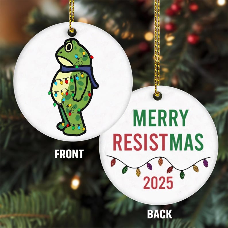Political Frog Ornament 2025 Merry Resistmas Ceramic Tree Decor Funny Double Sided Christmas Gift For Protesters Or Independent Minds 1764131876224.jpg