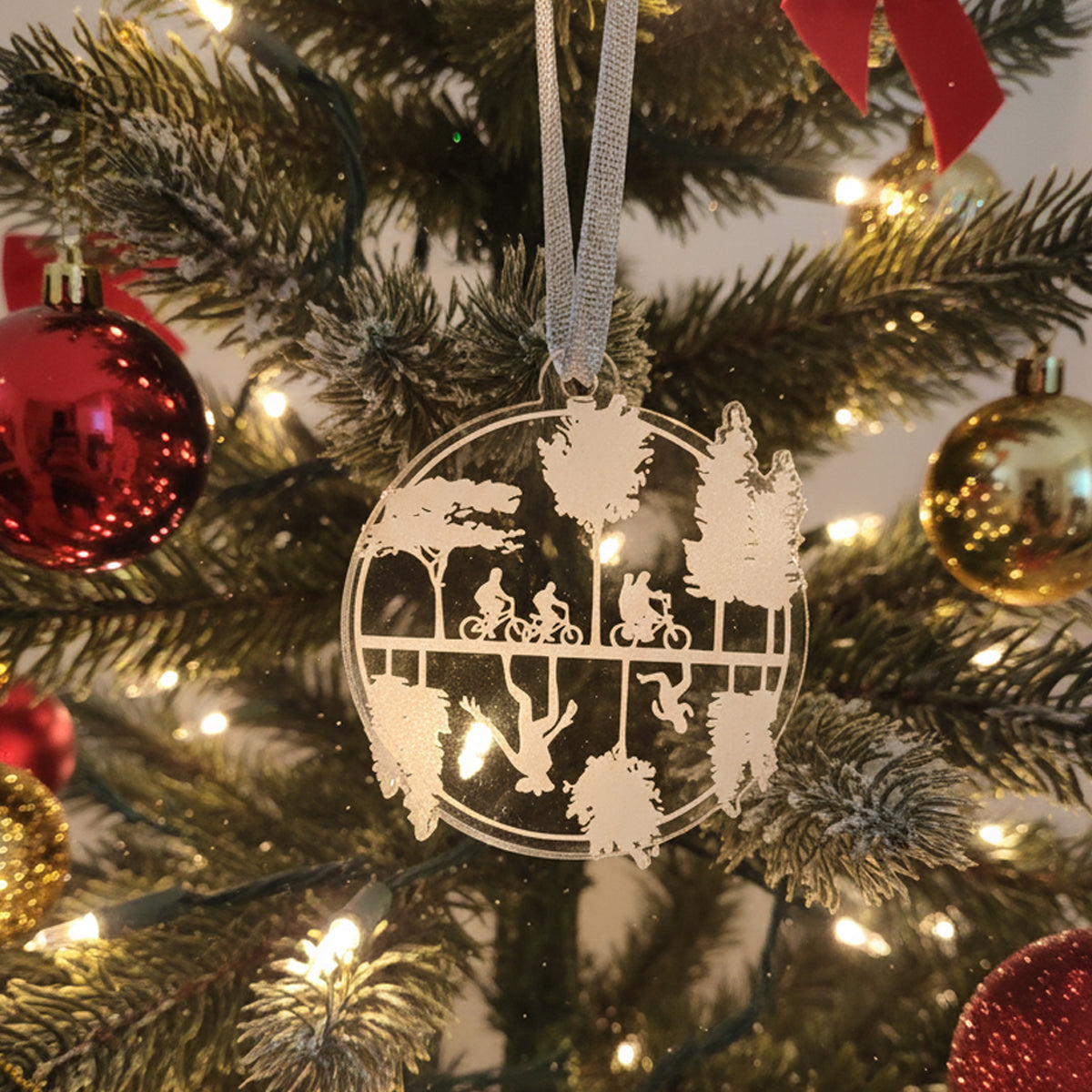 Stranger Things Christmas Ornament Upside Down Decor Bikes Silhouette Christmas Tree Decorations Netflix Fan Gift Holiday Acrylic Ornament 1764133057189.jpg