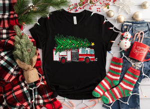 Christmas Sweatshirt Christmas Tree On Fire Truck Sweatshirt Winter Sweater Firefighter Christmas Crewneck Gift For For Firefighter Hero 1764139936153.jpg