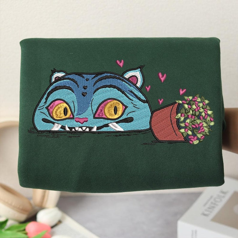 Dem0n Hunter Tiger Embroidery Sweatshirt Kpop Demon Hunters Derpy Embroidery Shirt Derpy Embroidery Huntrix Shirt Derpy Tigerderpy 1764143702477.jpg