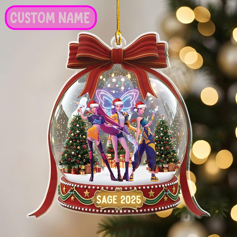 Personalized Demon Hunters 2d Flat Ornament Huntrix Christmas Ornament Rumi Zoey Mira Kpdh Christmas Ornament Huntrix Snow Globe Christmas Decor 1764144155075.jpg
