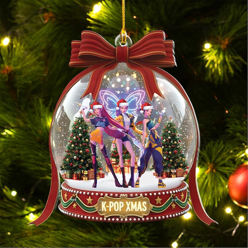 Personalized Demon Hunters 2d Flat Ornament Huntrix Christmas Ornament Rumi Zoey Mira Kpdh Christmas Ornament Huntrix Snow Globe Christmas Decor 1764144155657.jpg