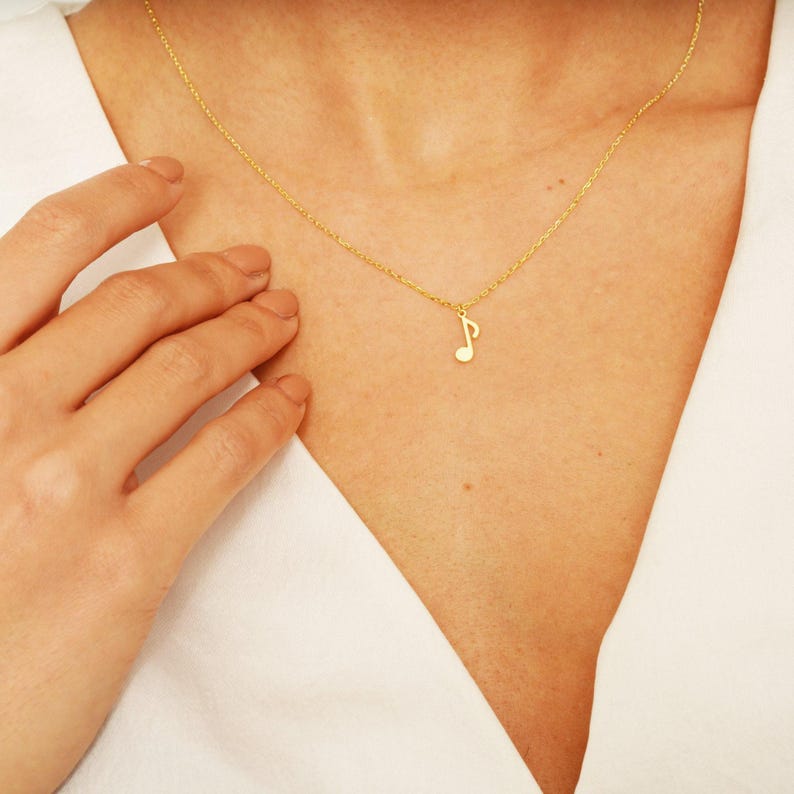 Tiny Music Note Necklace   Dainty Music Note Pendant   Gift For Girlfriend   Gift For Music Teacher   Choir Gift   Gift For Her 1764216593982.jpg