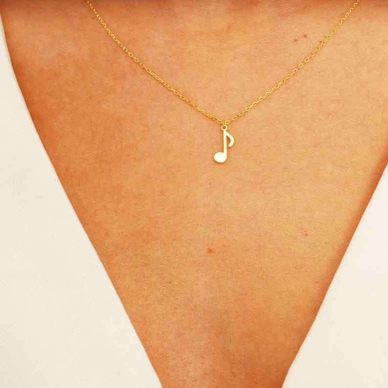 Tiny Music Note Necklace   Dainty Music Note Pendant   Gift For Girlfriend   Gift For Music Teacher   Choir Gift   Gift For Her 1764216594025.jpg