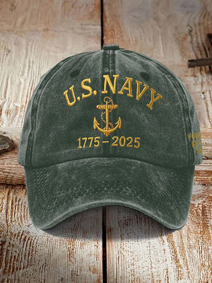 Us Navy Anniversary 250th Years Freedom Embroidered Hat United States 250th Anniversary 1776 2026 Vintage Washed Usa Dad Cap For Men Women 1764227218192.jpg