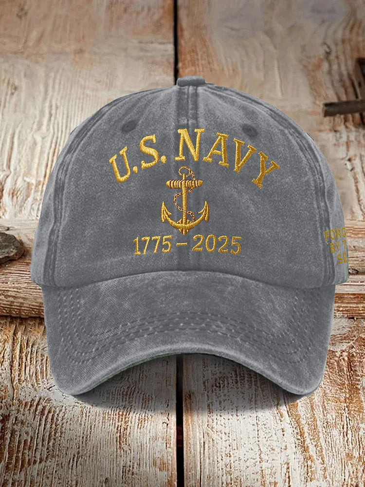 Us Navy Anniversary 250th Years Freedom Embroidered Hat United States 250th Anniversary 1776 2026 Vintage Washed Usa Dad Cap For Men Women 1764227218221.jpg