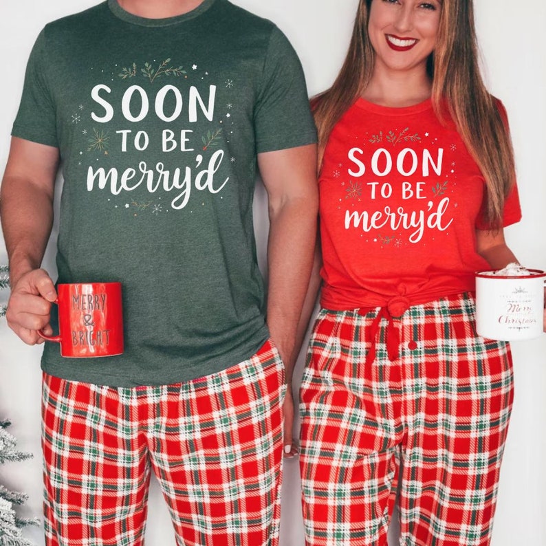 Soon To Be Merryd Christmas Shirt Engaged Couple Christmas Tee Christmas Couple Matching Shirt Engaged Christmas Shirt Christmas Bride 1764228963365.jpg