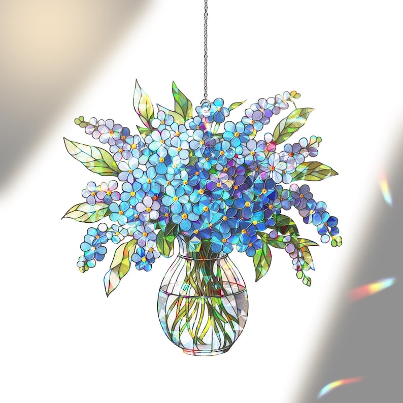 Forget Me Not Bouquet Hologram Window Hanging Acrylic Suncatcher 1764313000622.jpg