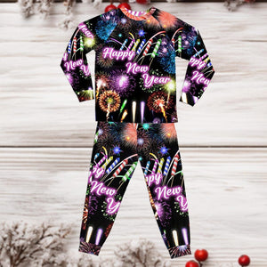 Family Matching Happy New Year Pajamas Set Fireworks Print Christmas Pjs Holiday Sleepwear Outfit Festive Matching Family Loungewear 1764554098516.jpg