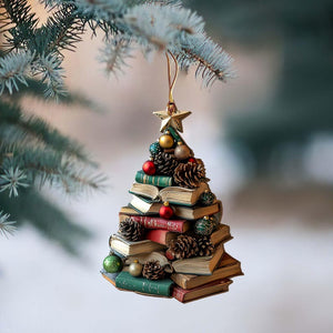 Christmas Book Tree Wood Ornament Christmas Tree Book Gift Book Lover Gift Book Club Ornament Bookish Ornament Book Exchange Gifts 1764564040403.jpg