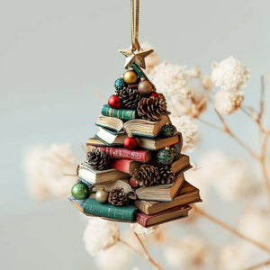 Christmas Book Tree Wood Ornament Christmas Tree Book Gift Book Lover Gift Book Club Ornament Bookish Ornament Book Exchange Gifts 1764564040413.jpg
