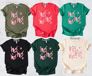 Ho Ho Ho Retro Christmas Shirt Cute Holiday Quote Tee Toddler Kids Youth  Adults Matching Family Xmas Outfit Bella And Canvas Pjs 1764746815952.jpg