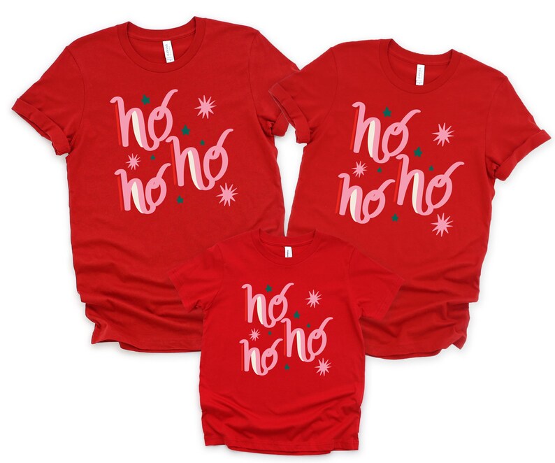Ho Ho Ho Retro Christmas Shirt Cute Holiday Quote Tee Toddler Kids Youth  Adults Matching Family Xmas Outfit Bella And Canvas Pjs 1764746816011.jpg