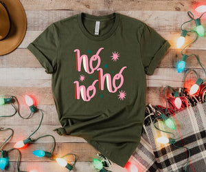 Ho Ho Ho Retro Christmas Shirt Cute Holiday Quote Tee Toddler Kids Youth  Adults Matching Family Xmas Outfit Bella And Canvas Pjs 1764746816118.jpg